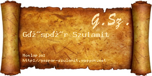 Gáspár Szulamit névjegykártya